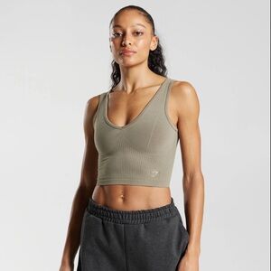 Gymshark Women's Beige Seamless Midi Tank